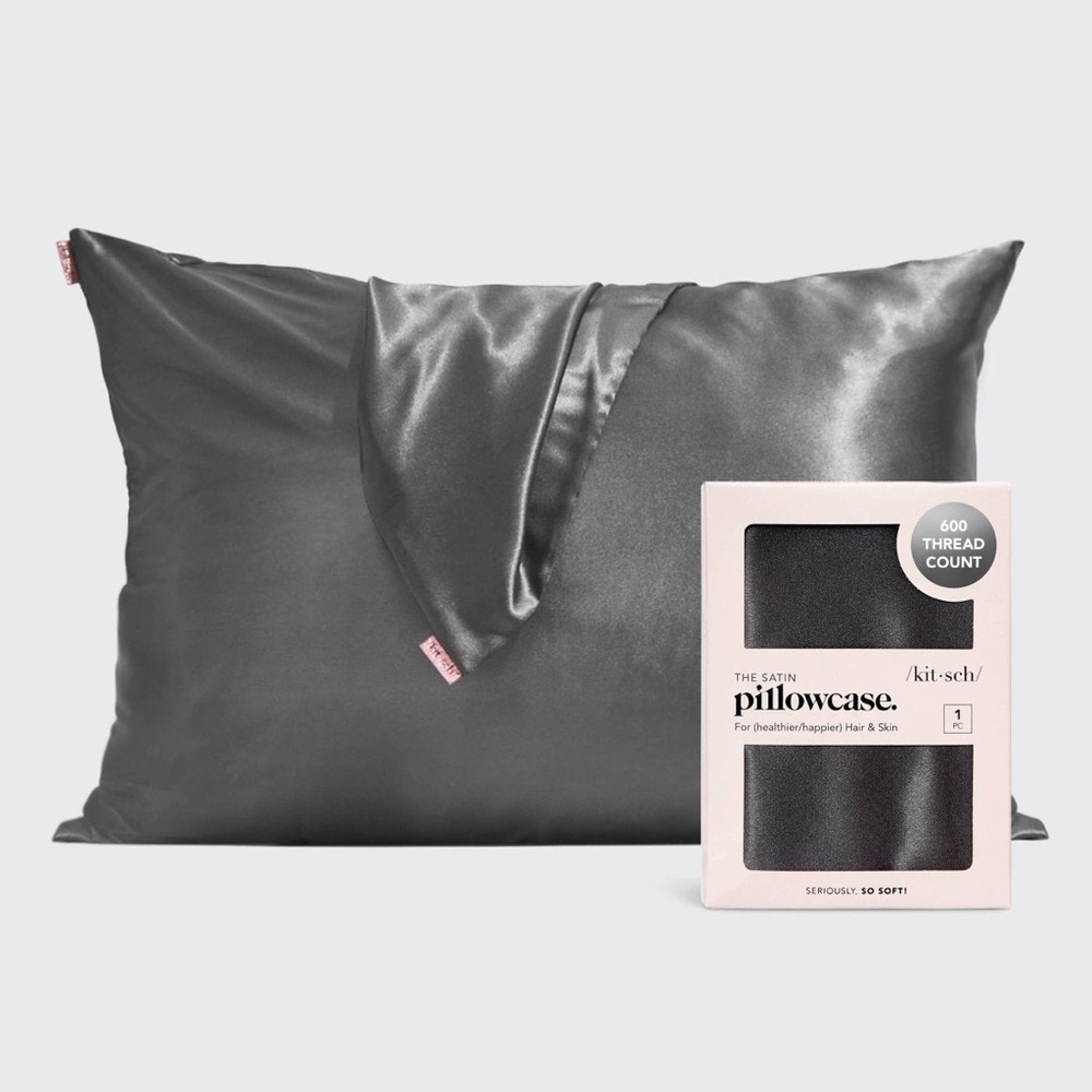 1 Kitsch Satin Pillowcase - Sleek Gray